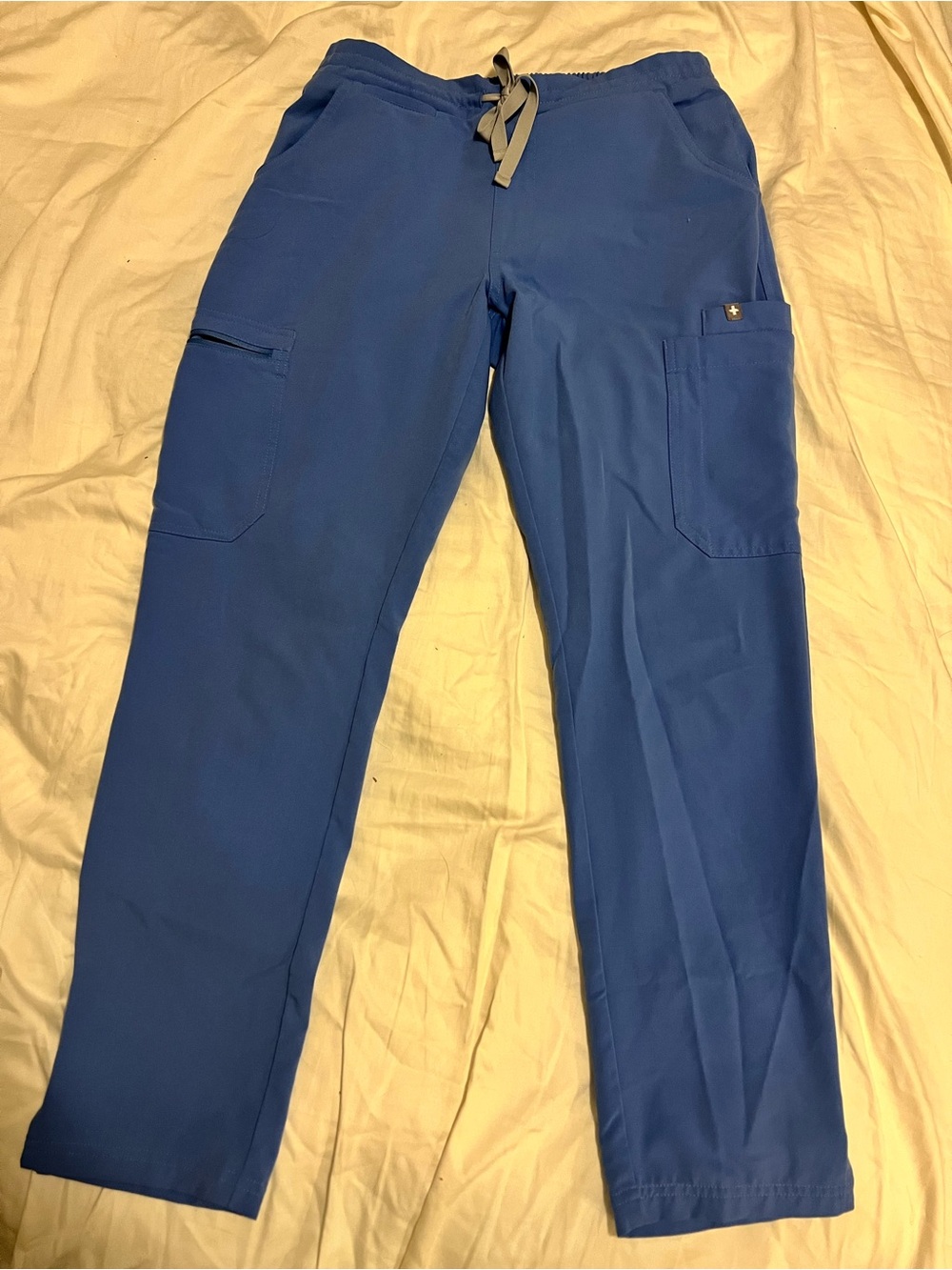 FIGS Technical Collection Ceil Blue Cargo Scrub Pants XS Petite Straight Leg